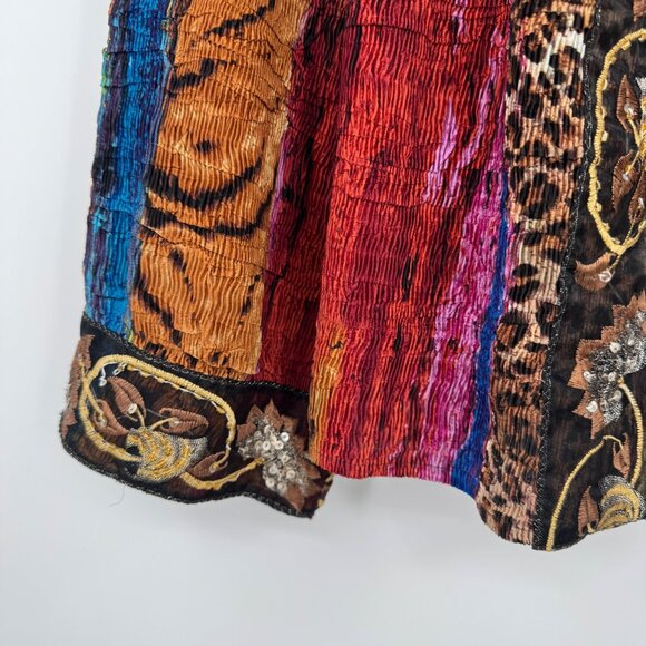 Colorful Beautiful Alberto Malaki Cardigan Woman’s size medium art to wear crink - Picture 4 of 11